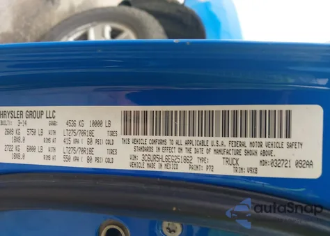 2014 Ram 2500 Tradesman from USA, damaged, VIN 3C6UR5HL6EG251862